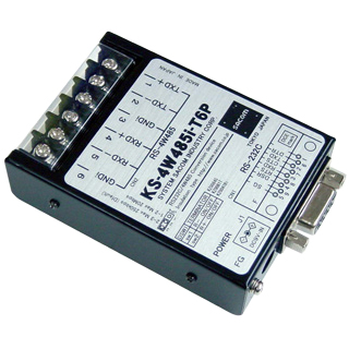 RS232C⇔4線式RS485変換器(ACアダプタ仕様)【絶縁タイプ】 Dsub9P(メス/インチ)⇔端子台6P(M3ネジ)