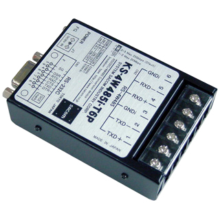 RS232C⇔4線式RS485変換器(ACアダプタ仕様)【絶縁タイプ】 Dsub9P(メス/インチ)⇔端子台6P(M3ネジ)