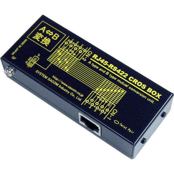 RS422/4W485（4線式485）信号結線変換ユニット システムサコム工業（株）製RS422/4線式485機器専用 RJ45コネクタ同士を市販LANケーブルで接続できるようにする変換器