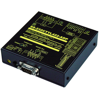 TTL⇔RS232C/RS422 変換器（ACアダプタ仕様）Dsub9P（メス/インチ）⇔Dsub9P（オス/インチ）端子台10P