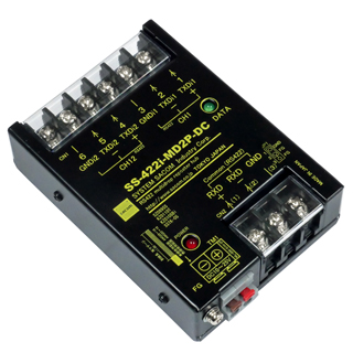 RS422 1：2分配器（DC10～25V仕様）【絶縁タイプ】RS422中継器［カスケード不要でマルチドロップ（送信データのみ）］端子台3P（M4ネジ）⇒端子台3P（M4ネジ）x2