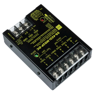 RS422 1：2分配器（DC10～25V仕様）【絶縁タイプ】RS422中継器［カスケード不要でマルチドロップ（送信データのみ）］端子台3P（M4ネジ）⇒端子台3P（M4ネジ）x2