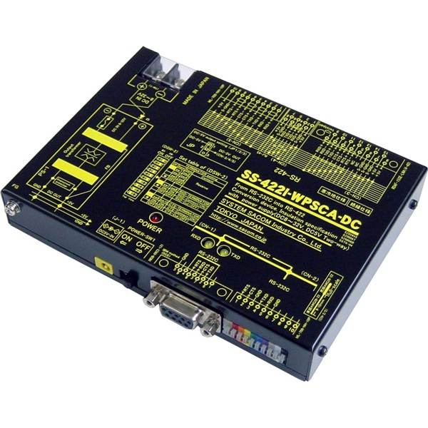 RS232C⇔RS422変換器(DC8-32V仕様）【絶縁タイプ】【寒冷地対応広温度範囲（-20～70度）】【両側複数コネクタ搭載】Dsub9P/端子台10P⇔Dsub15P/端子台10P/RJ45