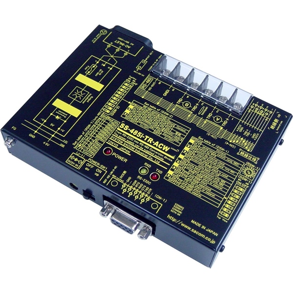 RS232C⇔RS485変換器 （AC90～240V仕様）【絶縁タイプ】【作業性の高いM4ネジ端子台】 Dsub9P(メス/インチ）⇔端子台6P（M4ネジ）/RJ45