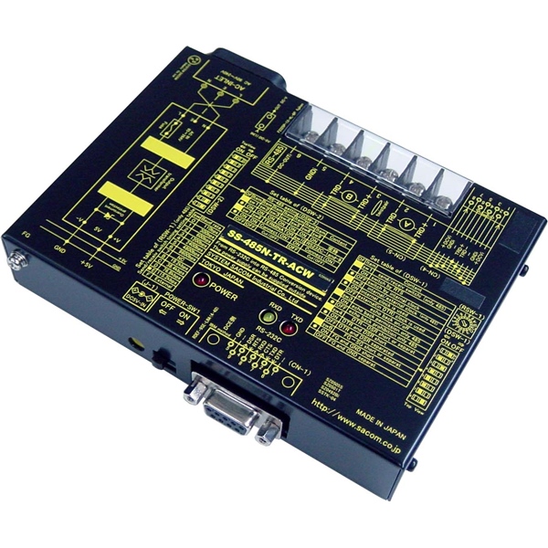 RS232C⇔RS485変換器 （AC90～240V仕様）【作業性の高いM4ネジ端子台】 Dsub9P(メス/インチ）⇔端子台6P（M4ネジ）/RJ45