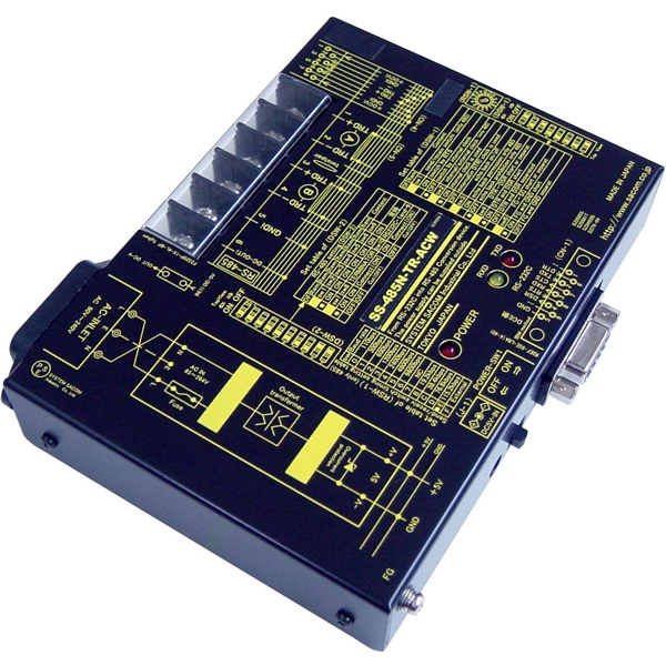 RS232C⇔RS485変換器 （AC90～240V仕様）【作業性の高いM4ネジ端子台】 Dsub9P(メス/インチ）⇔端子台6P（M4ネジ）/RJ45