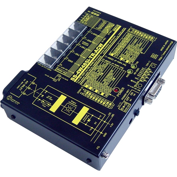 RS232C⇔4線式RS485変換器 （AC90～240V仕様）【絶縁タイプ】【作業性の高いM4ネジ端子台】 Dsub9P(メス/インチ）⇔端子台6P（M4ネジ）/RJ45