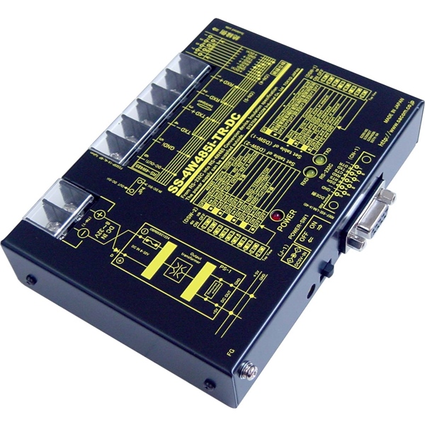 RS232C⇔4線式RS485変換器 （DC10-32V仕様）【絶縁タイプ】【作業性の高いM4ネジ端子台】 Dsub9P(メス/インチ）⇔端子台6P（M4ネジ）/RJ45