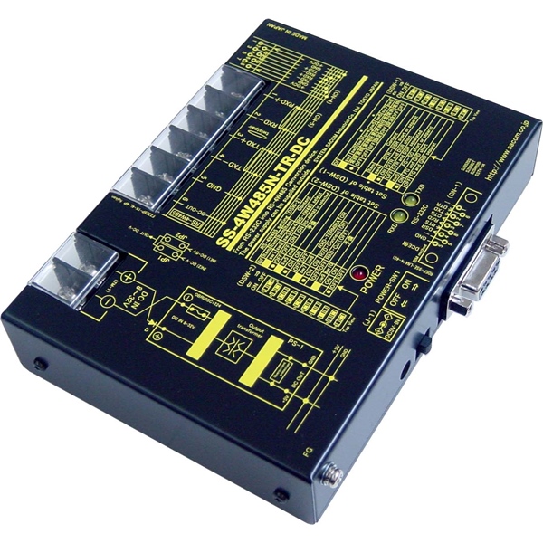 RS232C⇔4線式RS485変換器 （DC10-32V仕様）【作業性の高いM4ネジ端子台】 Dsub9P(メス/インチ）⇔端子台6P（M4ネジ）/RJ45