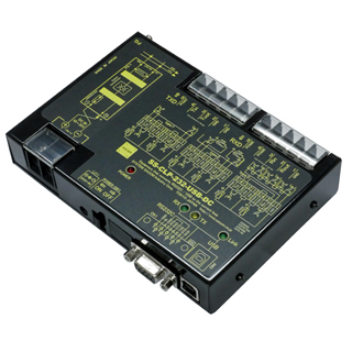USB（COM）搭載RS232C⇔カレントループ通信変換器（DC10-32V仕様） USB/Dsub9P（メス/インチ）⇔端子台5P（M3ネジ）