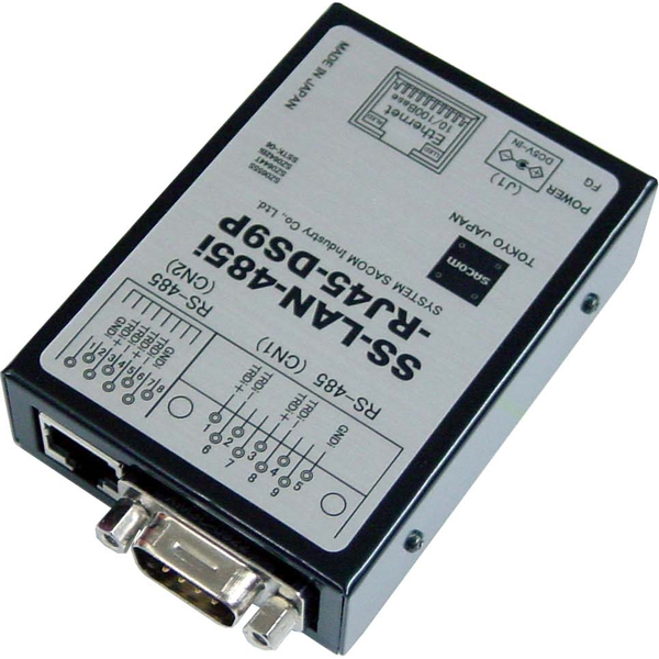 LAN⇔RS485変換器（ACアダプタ仕様）【絶縁タイプ】【接続が容易で結線ミスもないDsub9ピンコネクタ小型変換器】RJ45⇔Dsub9P（オス/インチ）/RJ45