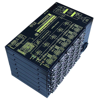 USB（VCOM）/RS232C1：30分配⇔30：1統合器【絶縁タイプ】（AC90-250V仕様）【5ポート単位で増設可能】USB/Dsub9P（メス/インチ）⇔Dsub9P（オス/インチ）X30