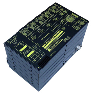 USB（VCOM）/RS232C1：30分配⇔30：1統合器【絶縁タイプ】（DC10-32V仕様）【5ポート単位で増設可能】USB/Dsub9P（メス/インチ）⇔Dsub9P（オス/インチ）X30