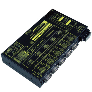 USB（VCOM）/RS232C1：5分配⇔5：1統合器【絶縁タイプ】（DC10-32V仕様）【5ポート単位で増設可能】USB/Dsub9P（メス/インチ）⇔Dsub9P（オス/インチ）X5