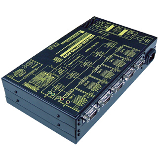 USB(VCOM)/RS232C⇔RS422変換1:5分配⇔5:1統合器【絶縁タイプ】(AC90-250V仕様)【5ポート単位で増設可能】USB/Dsub9P(メス/インチ)⇔Dsub9P(オス/インチ)X5