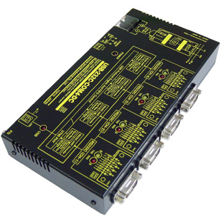 USB（VCOM）⇔4ポートRS232C変換器（DC10-32V/USBバスパワー仕様）【1本のUSB接続で4ポートのRS232C】USB⇔Dsub9P（オス/インチ）x4