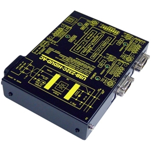 RS232C⇒USB(HID)変換器(AC100-240V仕様)RS232C 2統合⇒2分配出力器Dsub9P(オス/インチ)x2⇒USB Bタイプ、Dsub9P(メス/インチ)