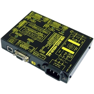 RS232C⇒USB(HID)変換器(AC100-240V仕様)RS232C 2統合⇒2分配出力器Dsub9P(オス/インチ)x2⇒USB Bタイプ、Dsub9P(メス/インチ)