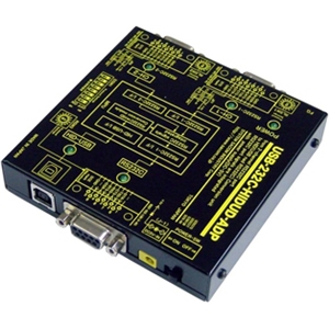 RS232C⇒USB(HID)変換器(ACアダプタ仕様)RS232C 2統合⇒2分配出力器Dsub9P(オス/インチ)x2⇒USB Bタイプ、Dsub9P(メス/インチ)