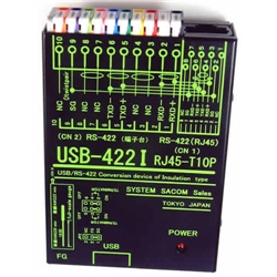 USB（VCOM）⇔RS422変換器（USBバスパワー仕様）【絶縁タイプ】【ドライバー不要！スクリューレス端子台10P】USB⇔RJ45/端子台10P