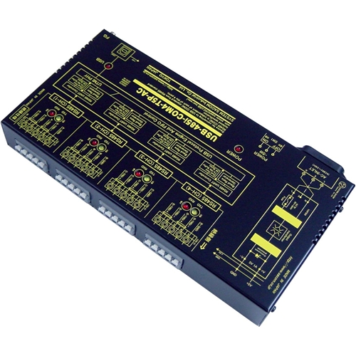 USB（VCOM）⇔4ポートRS485変換器（AC90-240V/USBバスパワー仕様）【絶縁タイプ】【1本のUSB接続で4ポートのRS485】USB⇔端子台5PX4