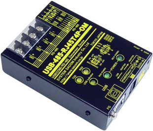 USB(VCOM)⇔RS485変換器(USBバスパワー/ACアダプタ仕様) 高出力外部機器電源供給仕様【5V 1.5A~最大ACアダプタ電流】USB⇔RJ45/端子台4P(M3ネジ)