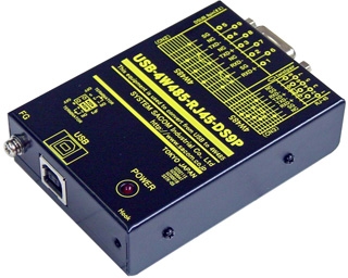 USB（VCOM）⇔4線式RS485変換器（USBバスパワー仕様）【接続が容易で結線ミスもないDsub9ピンコネクタ】 USB⇔RJ45/Dsub9P（オス/インチ）