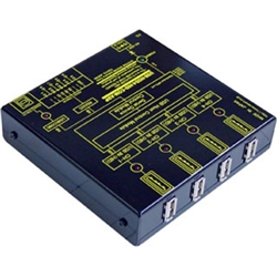 USB（HID）バーコードリーダー 4統合⇒2分配出力器（ACアダプタ仕様）USB（HID・キーボード・サブクラス）⇒シリアル（RS232C/USBVCOM）変換タイプ