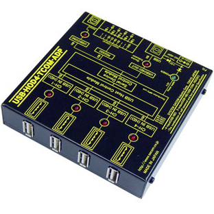USB（HID）バーコードリーダー4統合⇒3分配出力器（ACアダプタ仕様） USB（HID・キーボード・サブクラス）⇒USB（HID）シリアル（RS232C/USBVCOM）変換