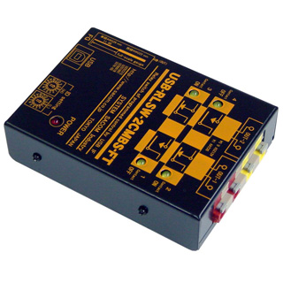 USBリレースイッチ（シグナルON/OFF）（USBバスパワー）【同時動作2ch】［メイク（a）接点x1ch、ブレーク（b）接点x1ch］（お試しアプリタイマーくん対応）