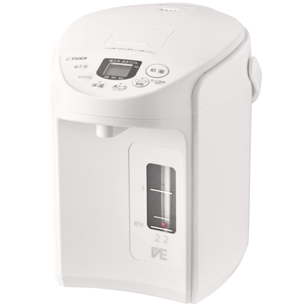 VE電気まほうびん <とく子さん> 2.2L クールホワイト
