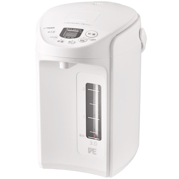 VE電気まほうびん <とく子さん> 3.0L クールホワイト