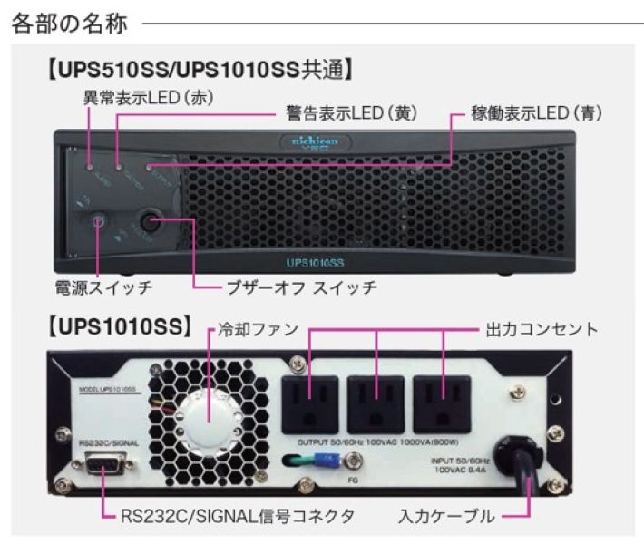 常時インバータ方式 UPS1010SS バッテリ期待寿命7年モデル