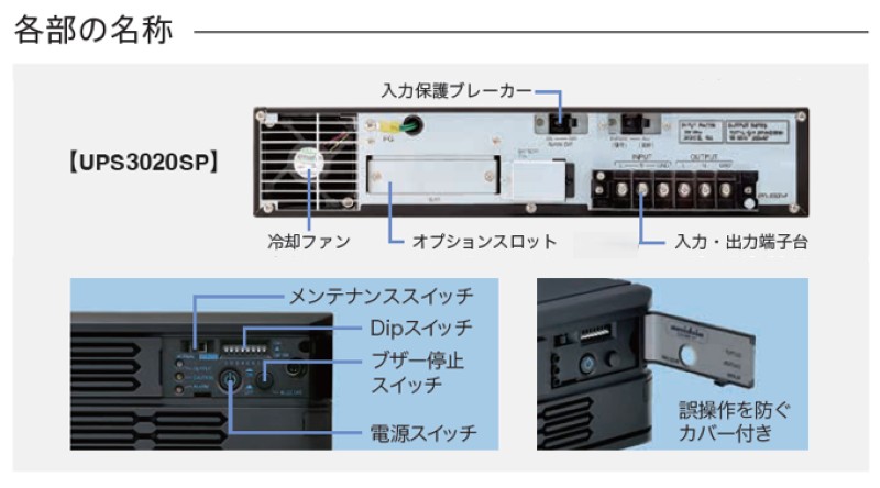 常時インバータ方式 UPS3020SP バッテリ期待寿命5年モデル