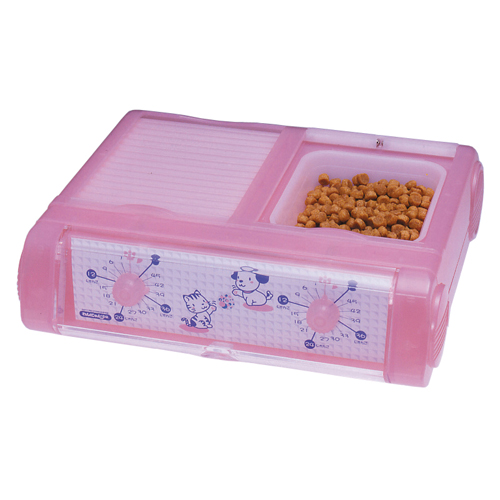 ペット自動給餌器 わんにゃんぐるめ (クリアピンク)