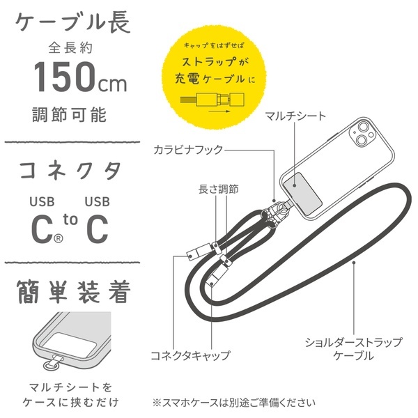 ショルダーストラップケーブル ライトブルー
