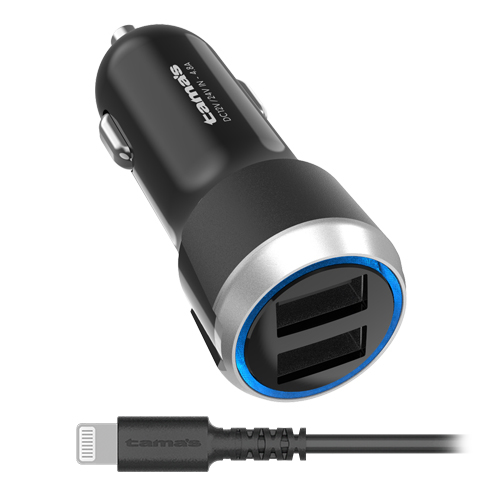 Lightning カーチャージャー 4.8A ブラック