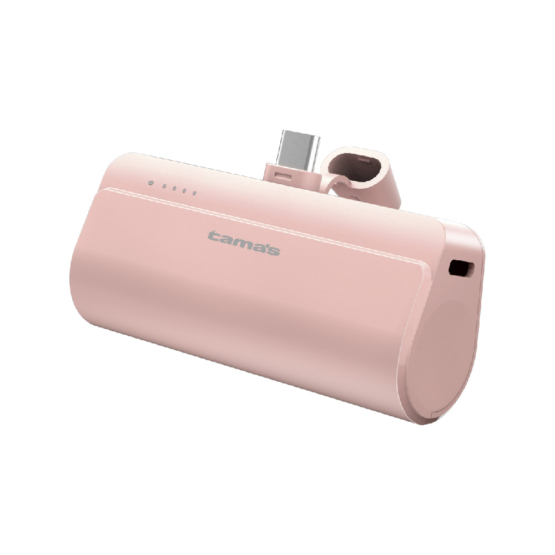 USB-Cコネクター内蔵 PD20W モバイルバッテリー 5000 ピンク