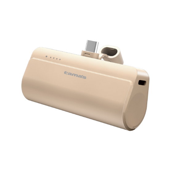 USB-Cコネクター内蔵 PD20W モバイルバッテリー 5000 カフェラテ