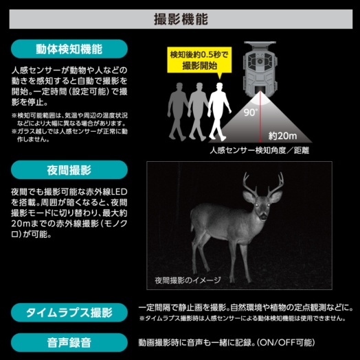 ソーラー式トレイルカメラ グレー
