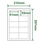 エコクリスタル耐水紙 A4（ミシン目 名刺サイズ10面） 250枚入り