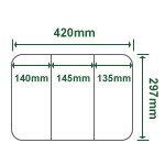 エコクリスタル耐水紙 A3 R付 3つ折 250枚入り